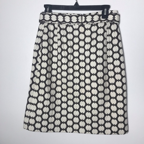 Tory Burch Brown & Cream Polka Dot Skirt. SZ2 - Picture 3 of 5